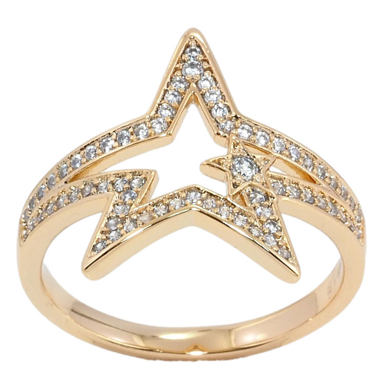Кольцо Xuping Позолота 18K Звезда с инкрустацией цирконием фото №13