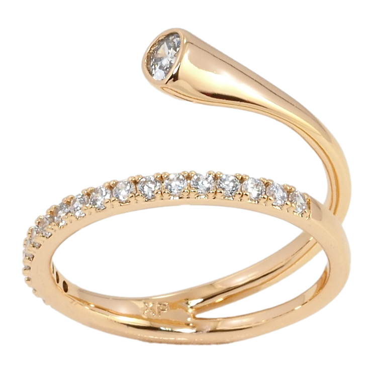 Кольцо Xuping Позолота 18K Дорожка циркония с фианитом фото №19