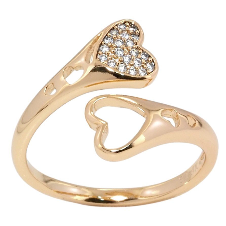Кольцо Xuping Позолота 18K Сердечки фото №1
