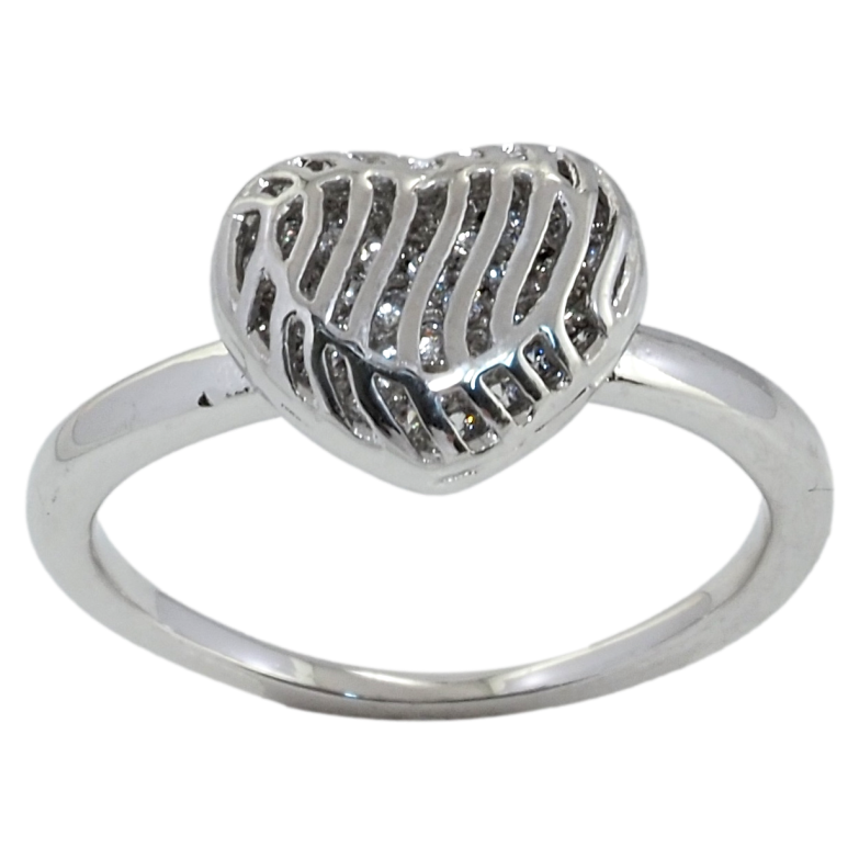 Кольцо Xuping Родий Сердце с цирконием внутри фото №1