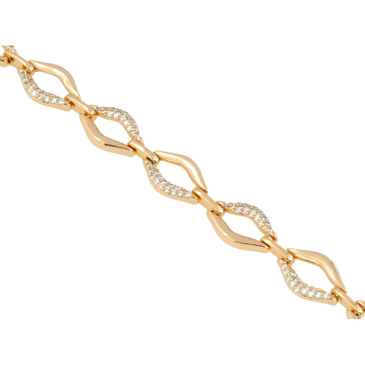 Браслет Xuping Позолота 18K Звенья с цирконием длина 19см х 9мм фото №25