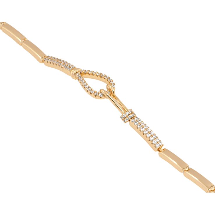 Браслет Xuping Позолота 18K Декоративная петелька с цирконием длина 19.5см х 3мм фото №3