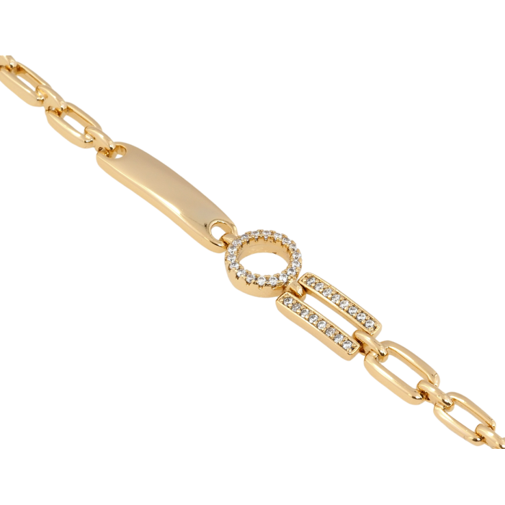 Браслет Xuping Позолота 18K Декоративный узор с цирконием длина с доп. замком 17,19см х 4мм фото №10