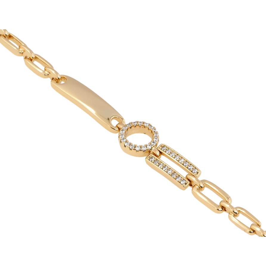 Браслет Xuping Позолота 18K Декоративный узор с цирконием длина с доп. замком 17,19см х 4мм фото №1