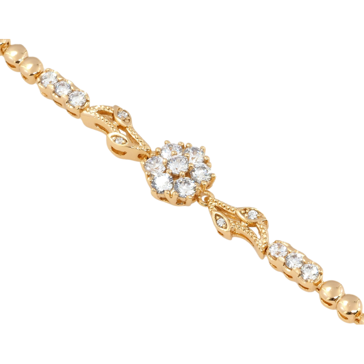 Браслет Xuping Позолота 18K Кристальный цветок длина с доп. замком 17.5,19.5см х 3мм фото №11