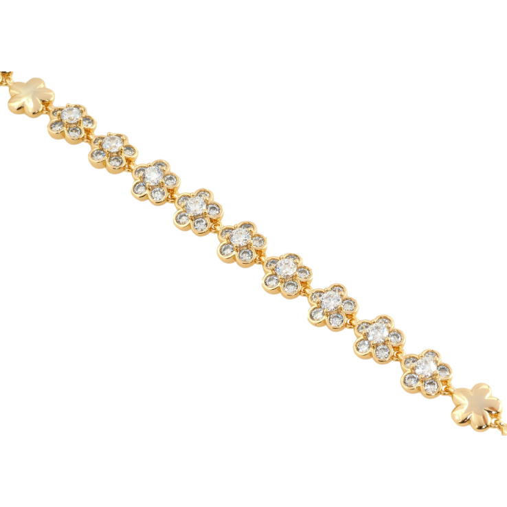 Браслет Xuping Позолота 18K Цветочки длина с доп. замком 17,19см х 8мм фото №11