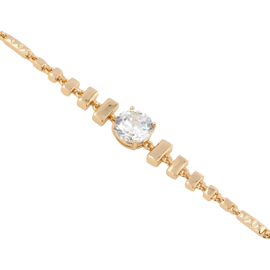 Браслет Xuping Позолота 18K Декоративный узор с фианитом длина с доп. замком 17,19см х 2мм фото №1