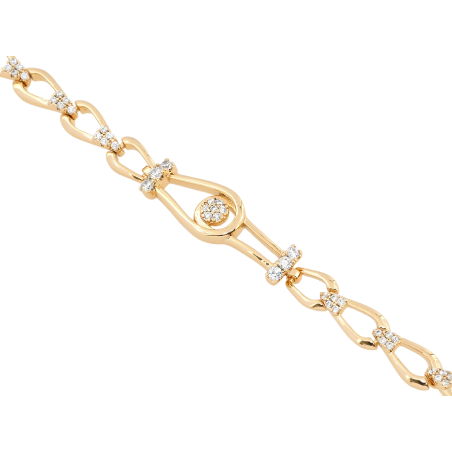 Браслет Xuping Позолота 18K Декоративный узор с цирконием длина с доп. замком 17,19см х 5мм фото №1