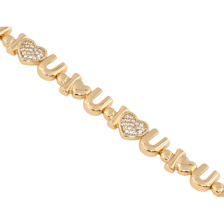 Браслет Xuping Позолота 18K I Love You длина с доп. замком 16.5,18.5см х 7мм фото №16