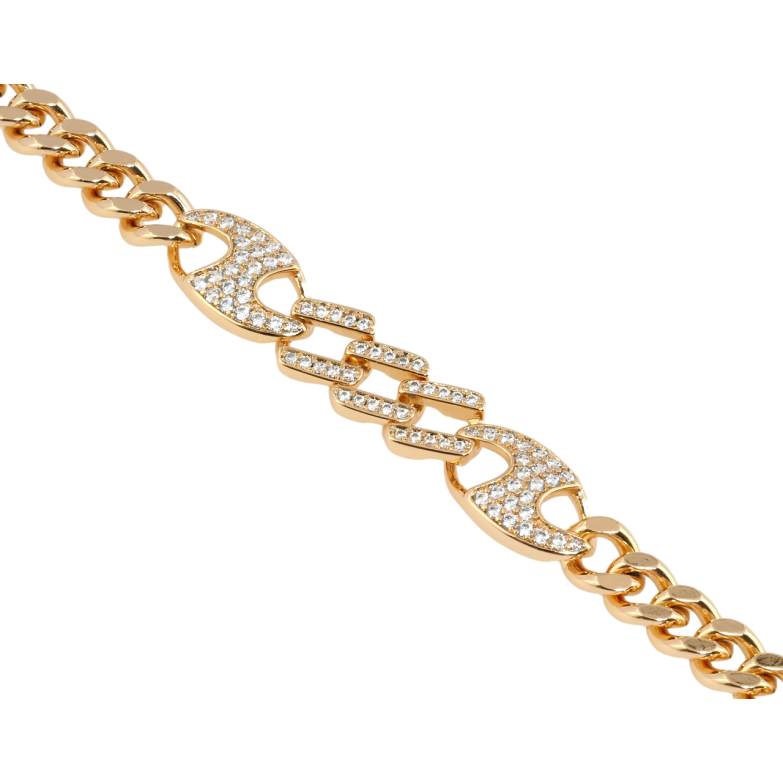 Браслет Xuping Позолота 18K Цепочка с декоративной вставкой длина 18.5см х 6мм фото №1