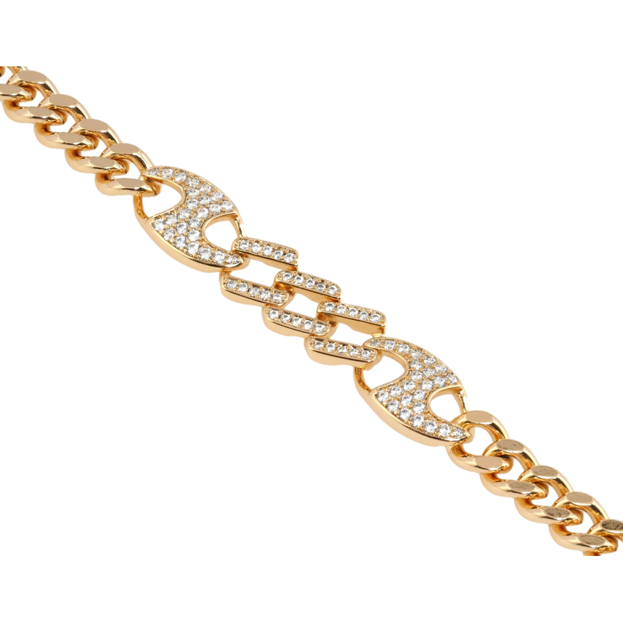 Браслет Xuping Позолота 18K Цепочка с декоративной вставкой длина 18.5см х 6мм фото №1