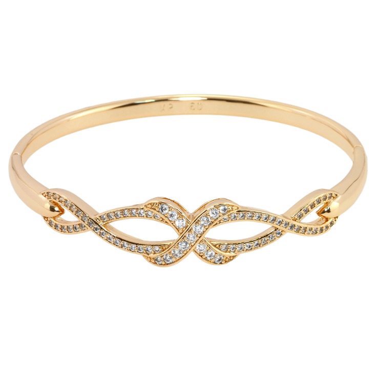 Браслет Xuping Позолота 18K Изящный орнамент с цирконием ø 6см фото №9