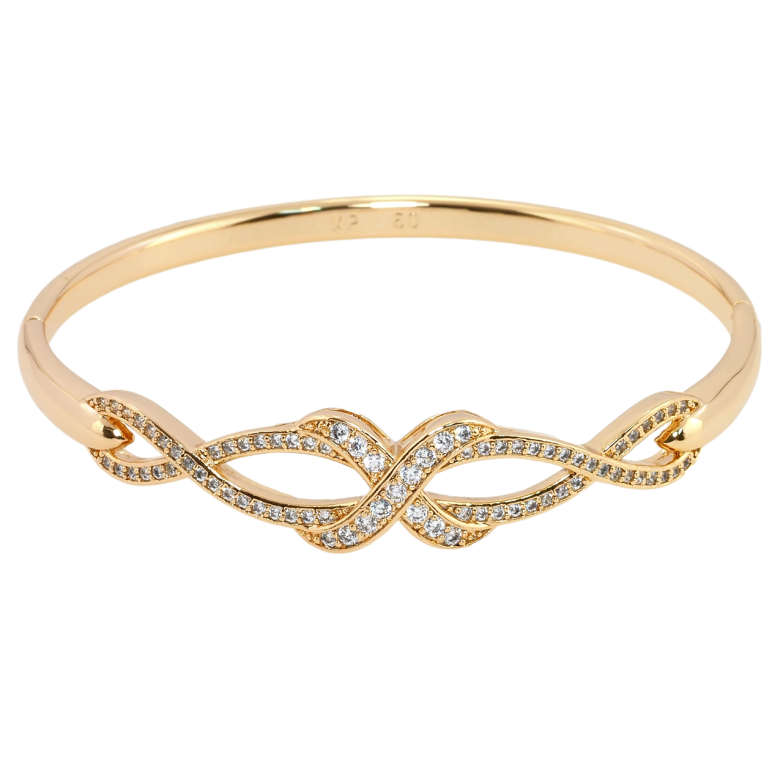 Браслет Xuping Позолота 18K Изящный орнамент с цирконием ø 6см фото №1