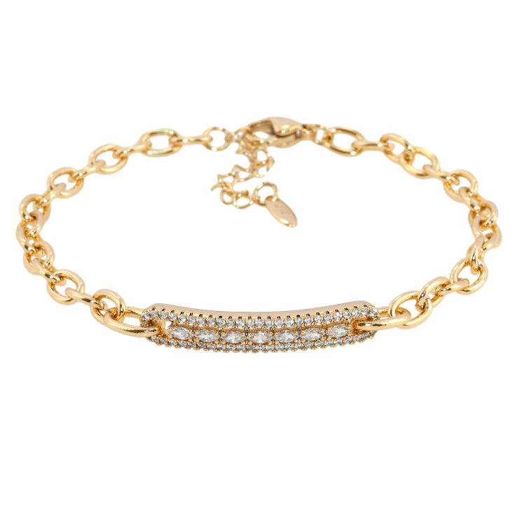 Браслет Xuping Позолота 18K Цепочка с декоративной вставкой длина с доп.цепочкой 17.5-21см х 4мм фото №13