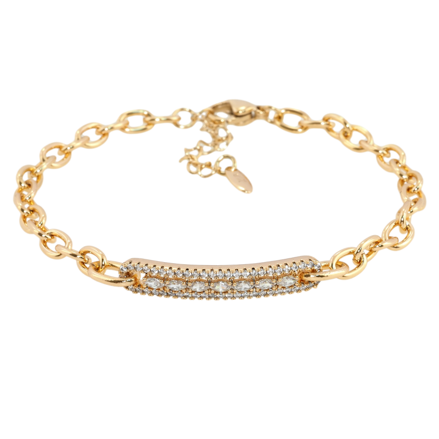 Браслет Xuping Позолота 18K Цепочка с декоративной вставкой длина с доп.цепочкой 17.5-21см х 4мм фото №1