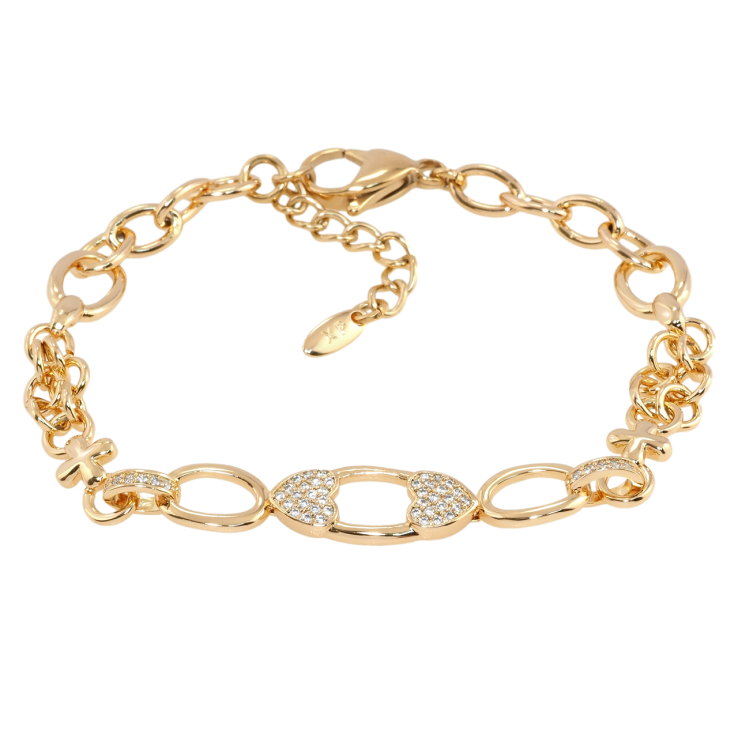 Браслет Xuping Позолота 18K Цепочка с декоративной вставкой длина с доп.цепочкой 18.5-21.5см х 5-7мм фото №6