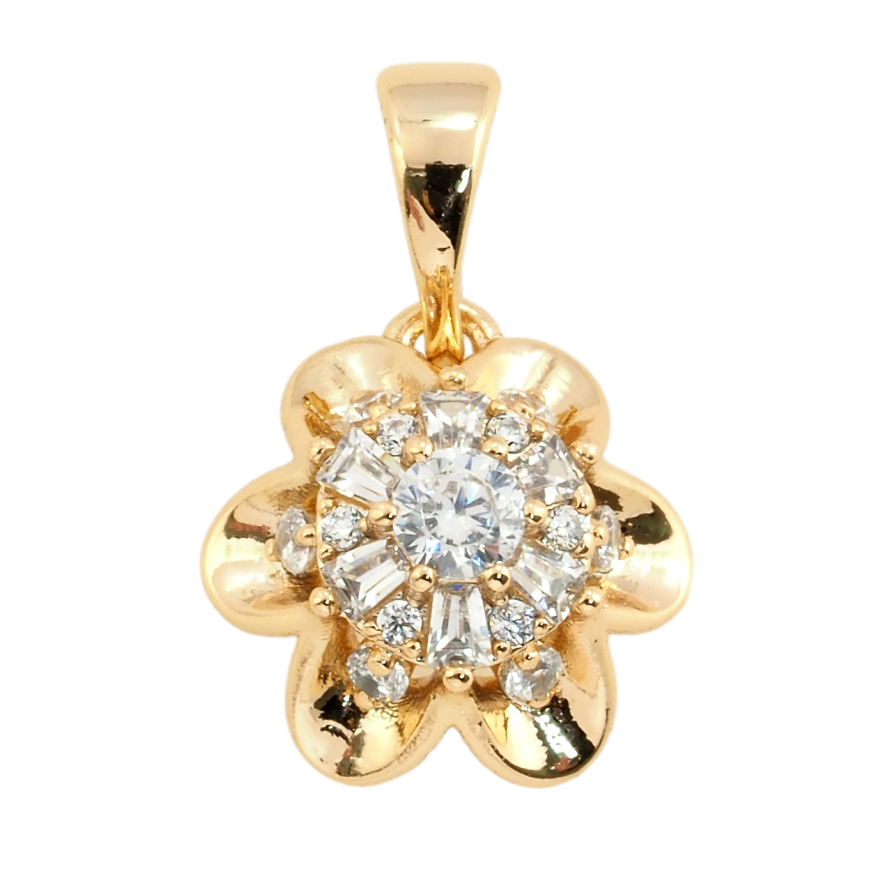 Кулон Xuping Позолота 18K Квітка з цирконієм для ланцюжка до 5мм фото №1