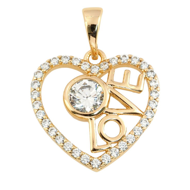 Кулон Xuping Позолота 18K Серце з цирконієм Love для ланцюжка до 5мм фото №19