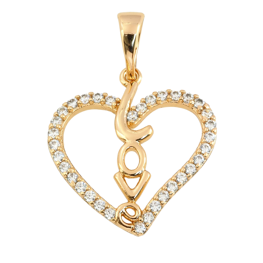 Кулон Xuping Позолота 18K Серце з цирконієм Love для ланцюжка до 5мм фото №1