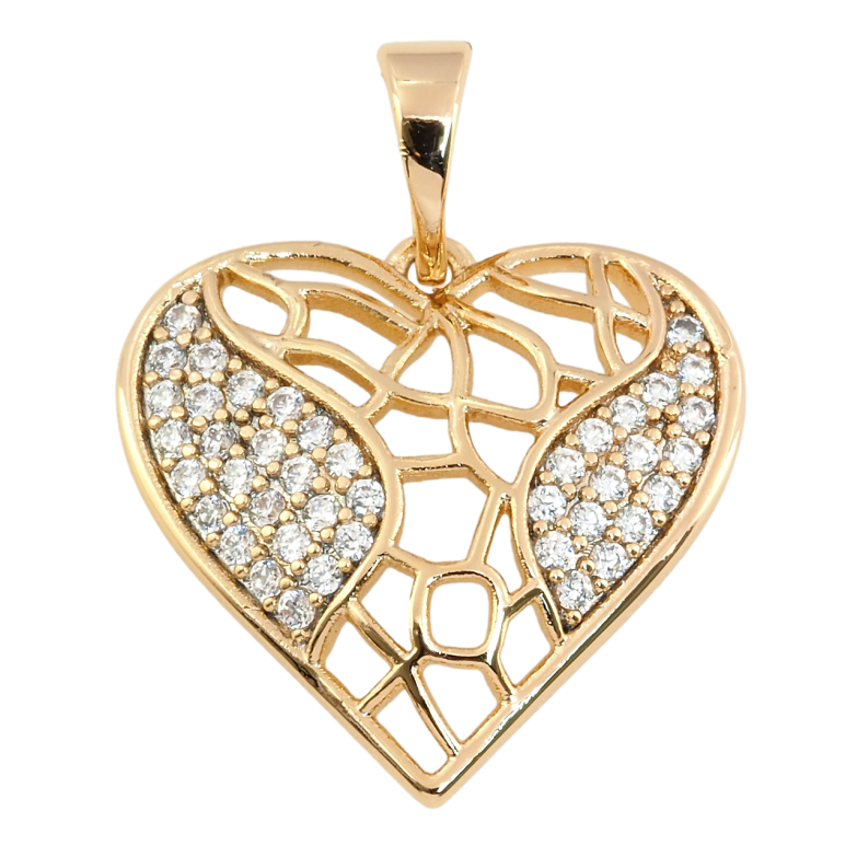 Кулон Xuping Позолота 18K Сердечко с цирконием для цепочки до 5мм фото №1