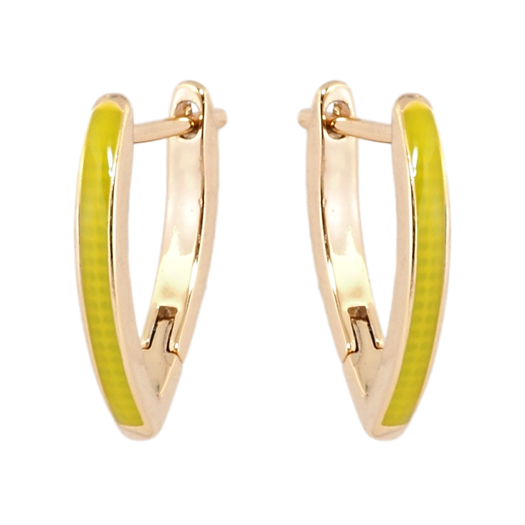 Серьги Xuping Позолота 18K английский замок Скобы покрашены салатовой эмалью фото №18