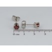Серьги Xuping Родий пусеты Красные фианиты в 6-ти крапановой оправе ø 5мм фото №2