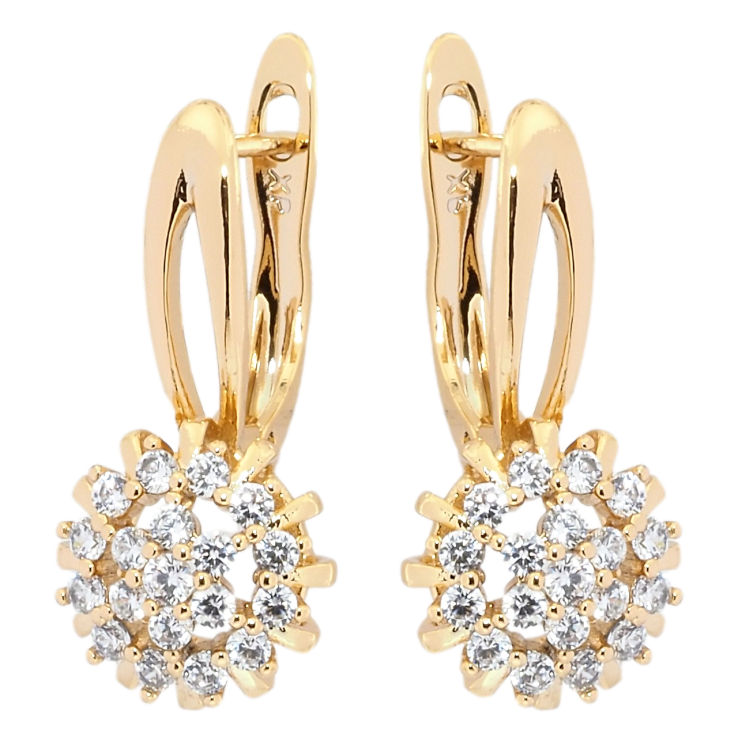 Сережки Xuping Позолота 18K англійський замок Декоративна квітка з цирконієм фото №21