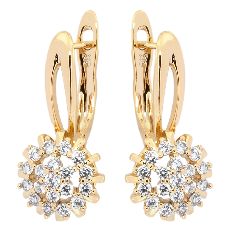 Серьги Xuping Позолота 18K английский замок Декоративный цветок с цирконием фото №21