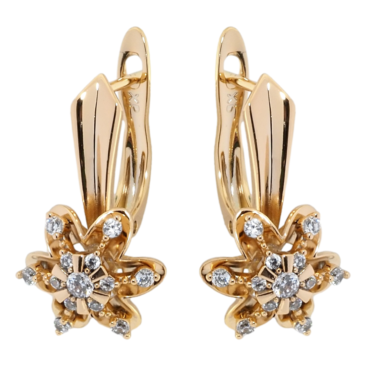 Сережки Xuping Позолота 18K англійський замок Квіточки фото №13