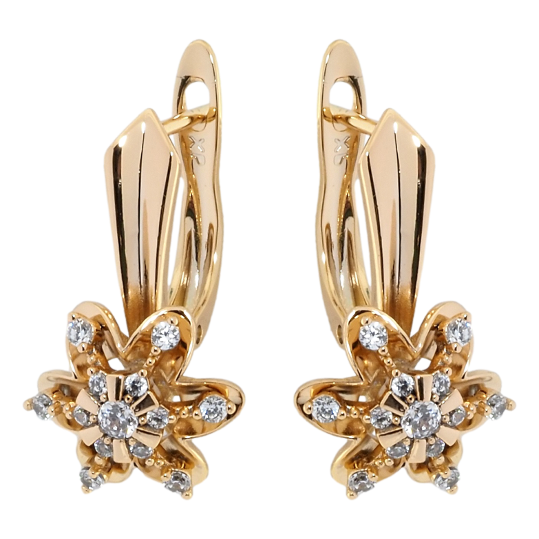 Серьги Xuping Позолота 18K английский замок Цветочки фото №6