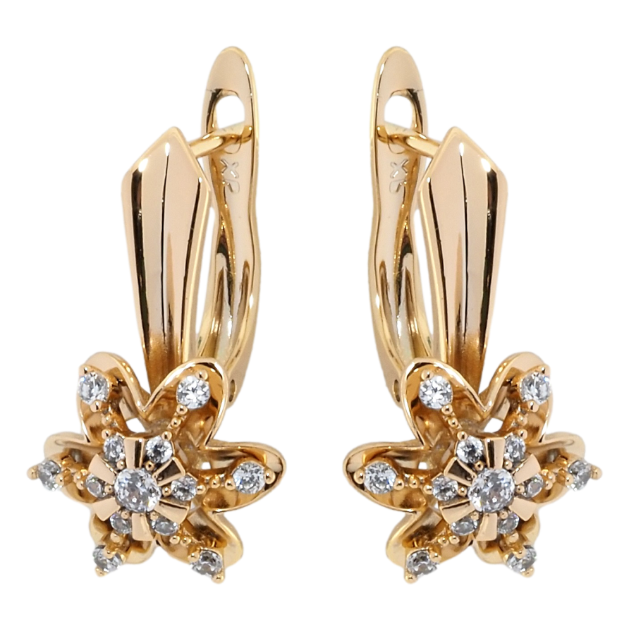 Сережки Xuping Позолота 18K англійський замок Квіточки фото №1