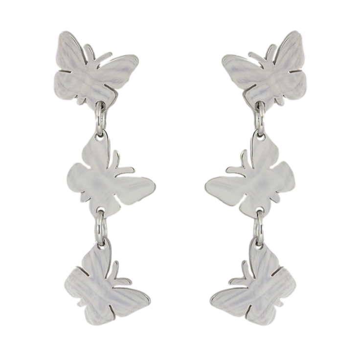 Серьги Xuping TTM Stainless Steel цвет Родий пусеты Бабочки фото №11