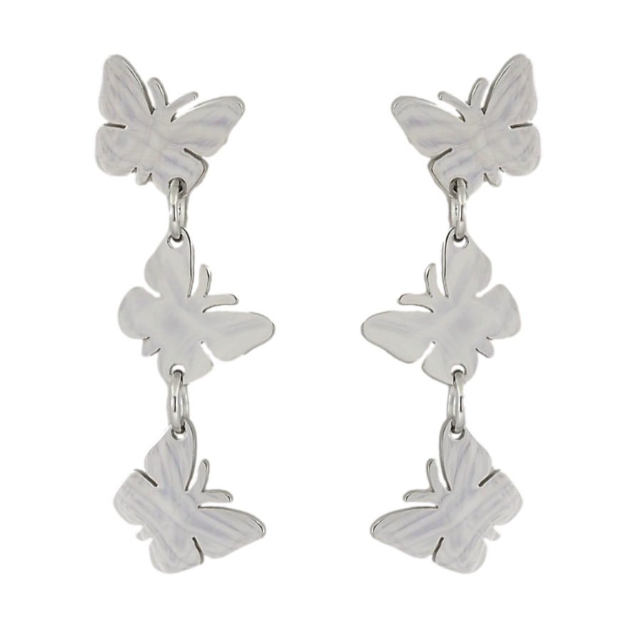 Серьги Xuping TTM Stainless Steel цвет Родий пусеты Бабочки фото №1