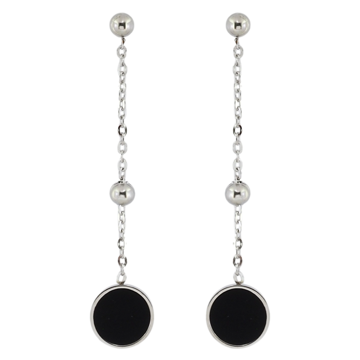 Серьги Xuping TTM Stainless Steel цвет Родий пусеты Круглые подвески фото №21