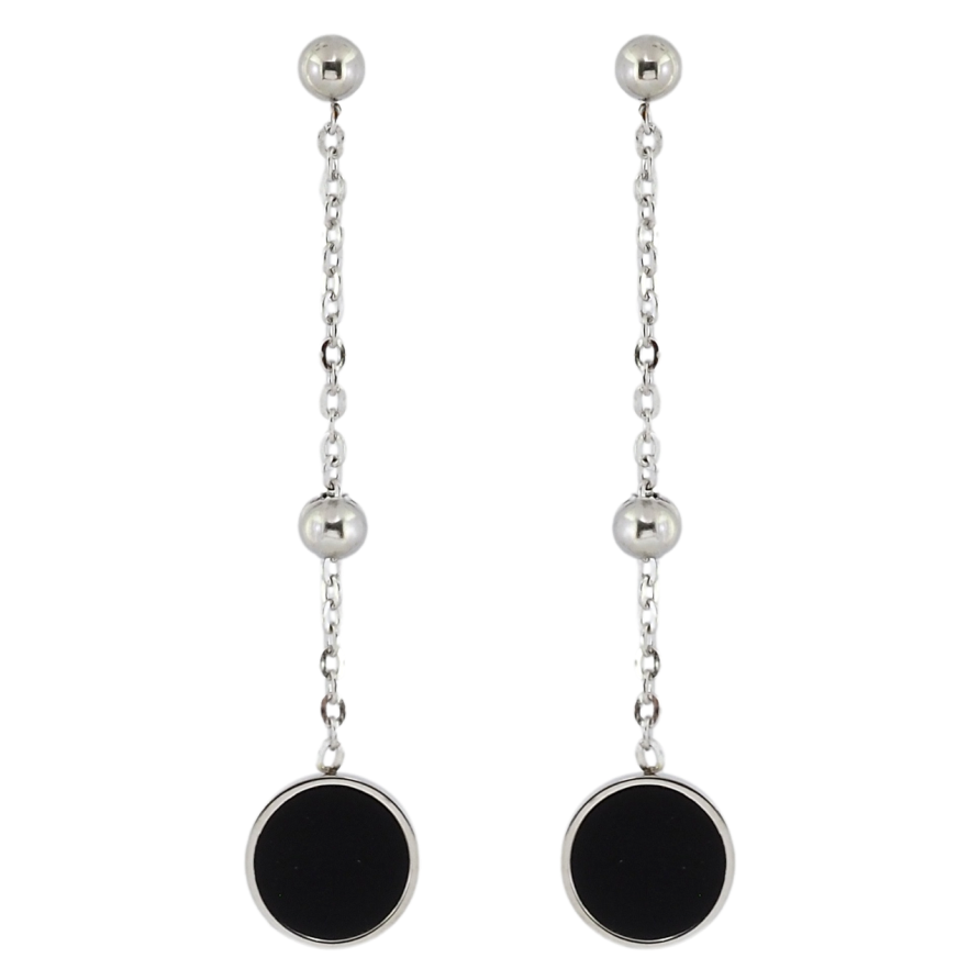 Серьги Xuping TTM Stainless Steel цвет Родий пусеты Круглые подвески фото №1