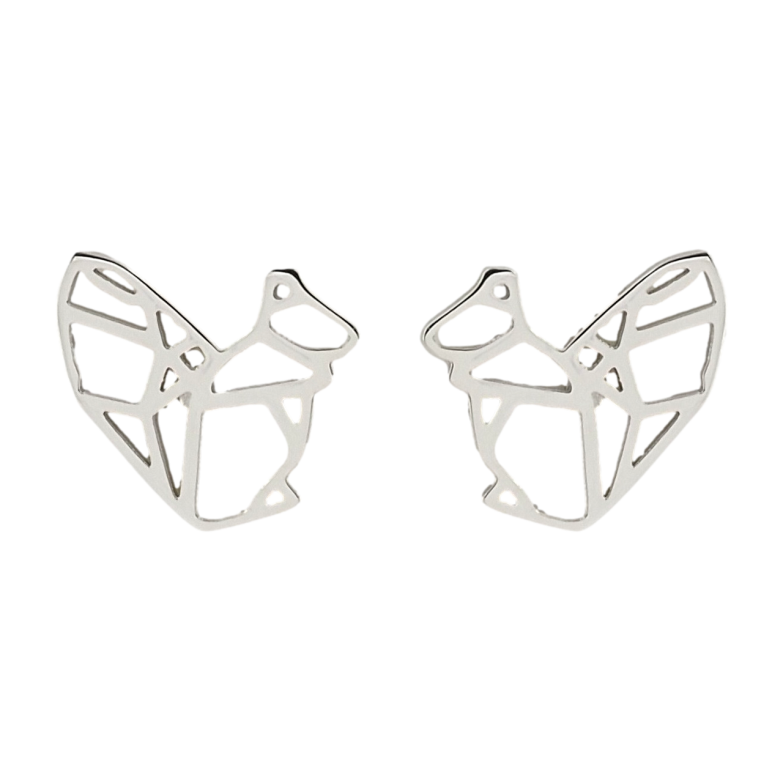 Серьги Xuping TTM Stainless Steel цвет Родий пусеты Белочки фото №2