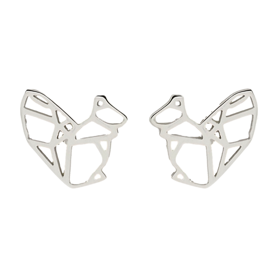 Серьги Xuping TTM Stainless Steel цвет Родий пусеты Белочки фото №1