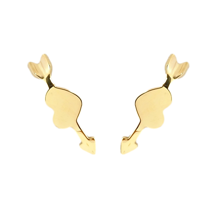 Серьги Xuping TTM Stainless Steel цвет 14K пусеты Сердце пронзенное стрелой фото №20