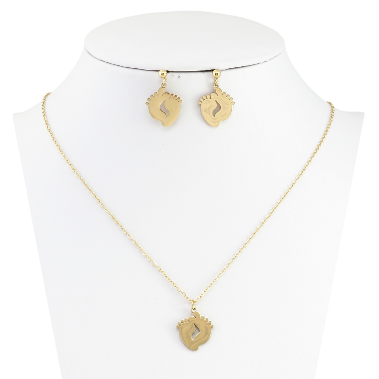 Набір Сережки Кулон на ланцюжку Xuping TTM Stainless Steel Колір 14К Сліди довжина 44-49см х 1мм фото №17