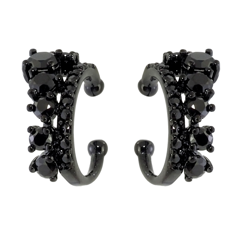 Сережки Xuping Позолота Black (чорне золото) кафи Інкрустація чорним цирконієм фото №1