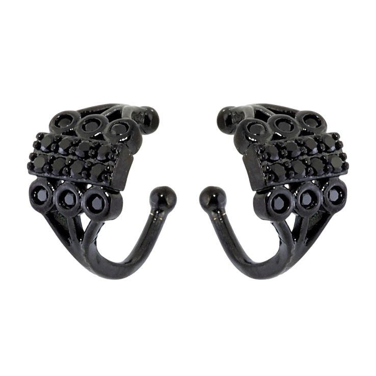 Сережки Xuping Позолота Black (чорне золото) кафи Інкрустація чорним цирконієм фото №6 Сережки Xuping Позолота Black (чорне золото) кафи Інкрустація чорним цирконієм фото №6