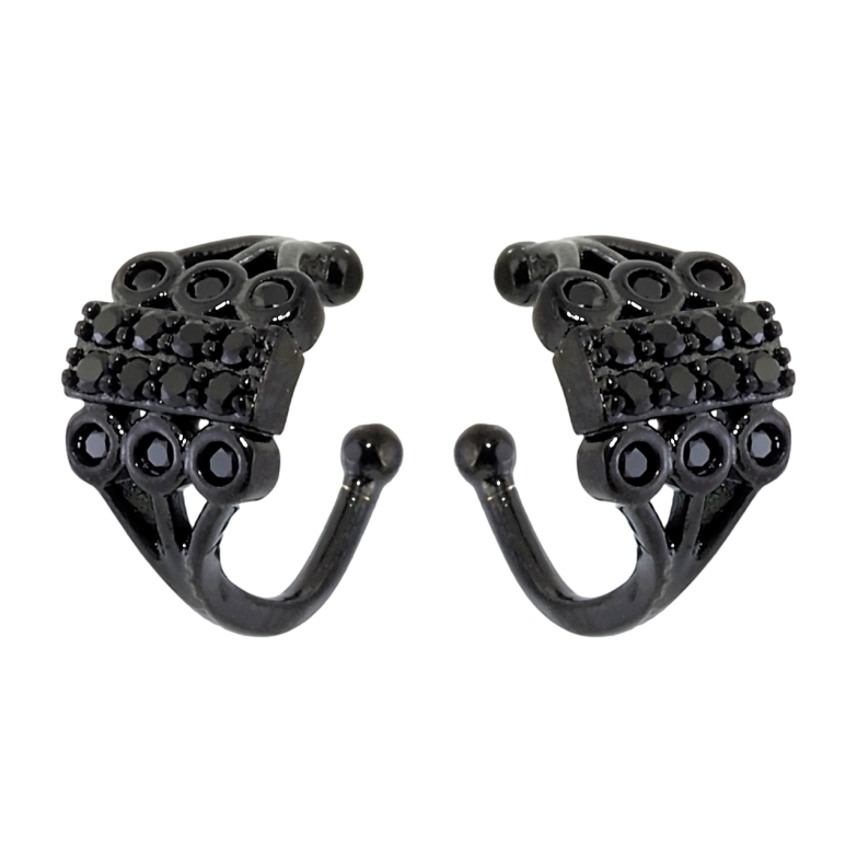 Сережки Xuping Позолота Black (чорне золото) кафи Інкрустація чорним цирконієм фото №2