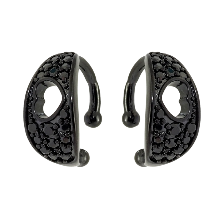 Сережки Xuping Позолота Black (чорне золото) кафи Інкрустація чорним цирконієм фото №1