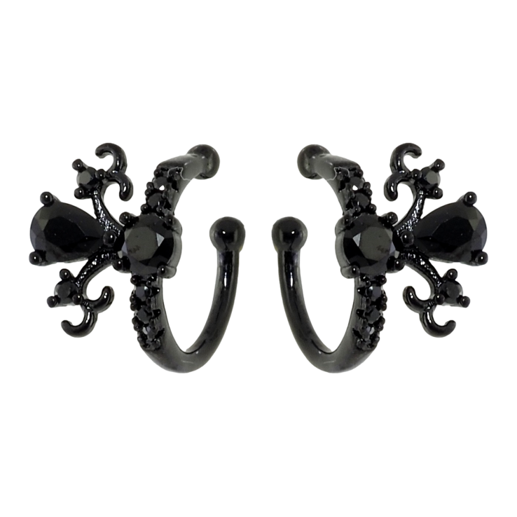 Сережки Xuping Позолота Black (чорне золото) кафи Інкрустація чорним цирконієм фото №11 Сережки Xuping Позолота Black (чорне золото) кафи Інкрустація чорним цирконієм фото №11