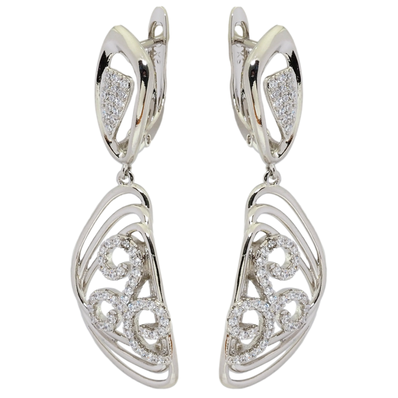 Серьги Xuping Родий английский замок Декоративные подвески с цирконием фото №1