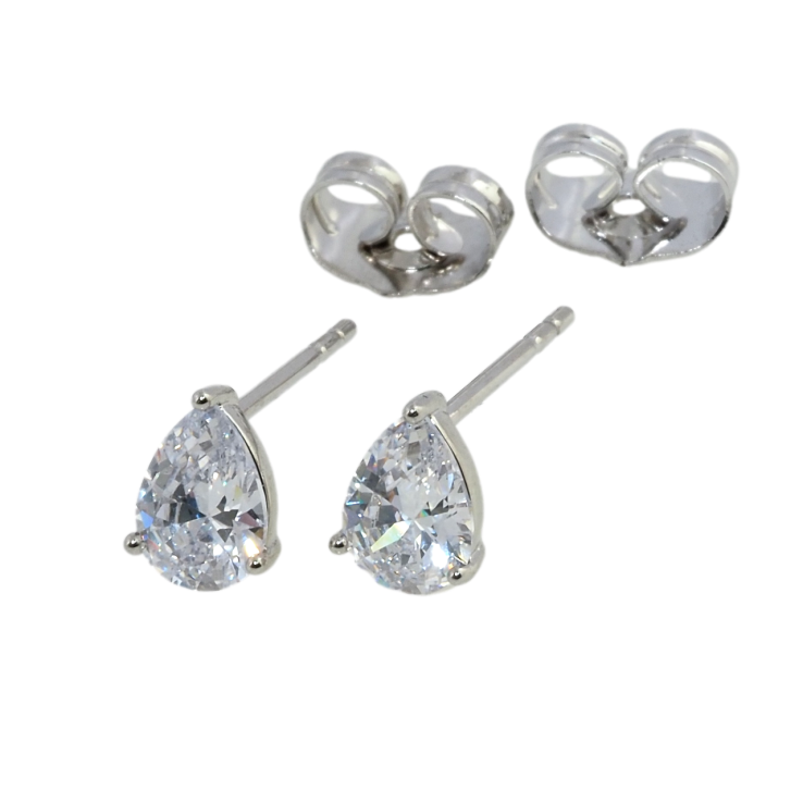 Серьги Xuping Родий пусеты Кристальные капельки фото №13