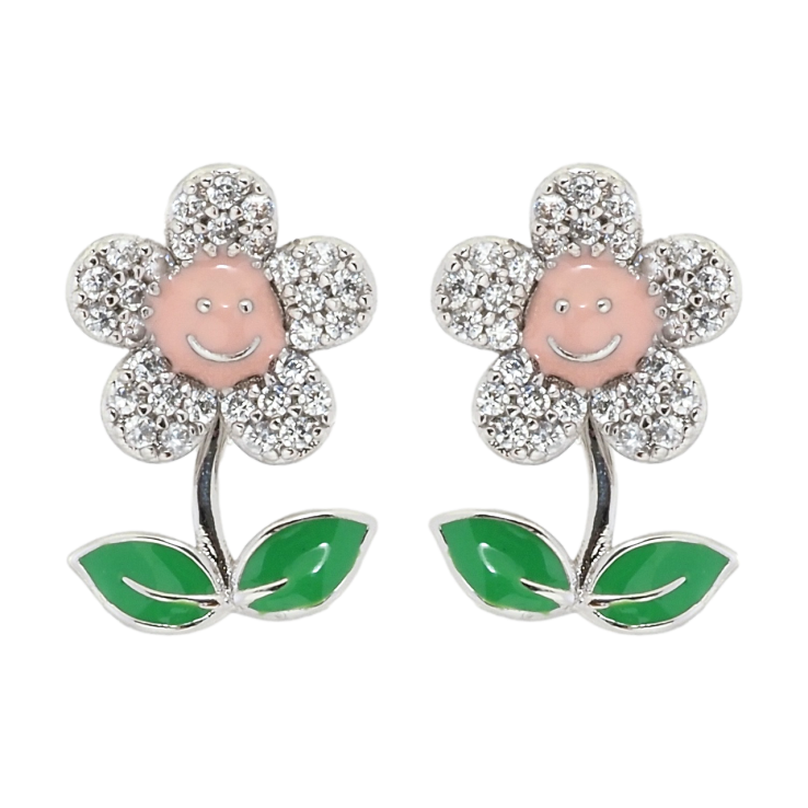 Серьги Xuping Родий пусеты Цветочки фото №11