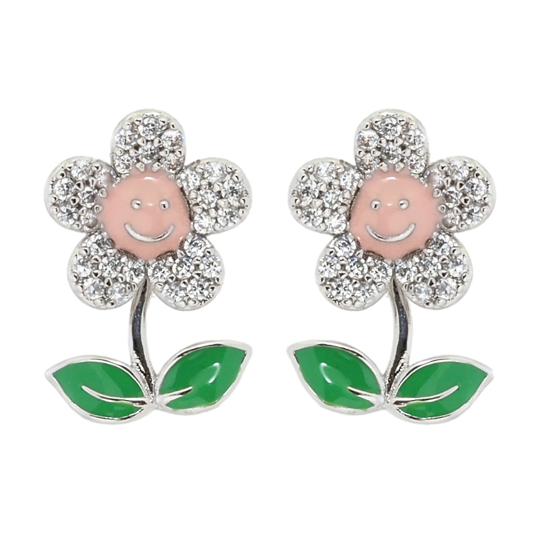 Серьги Xuping Родий пусеты Цветочки фото №1