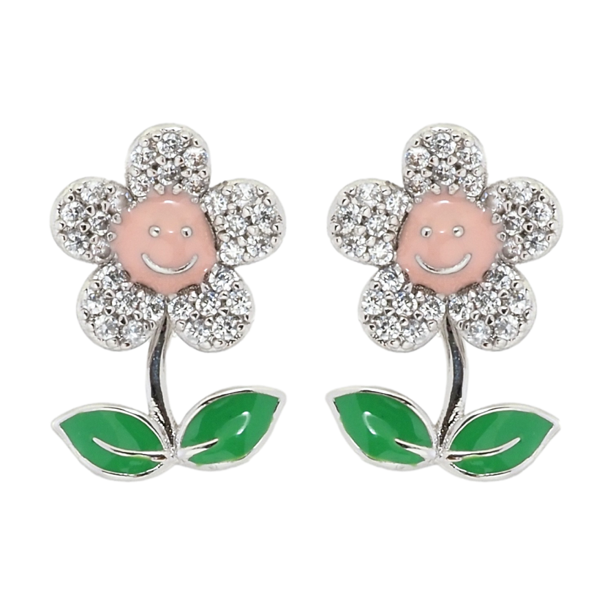 Серьги Xuping Родий пусеты Цветочки фото №1