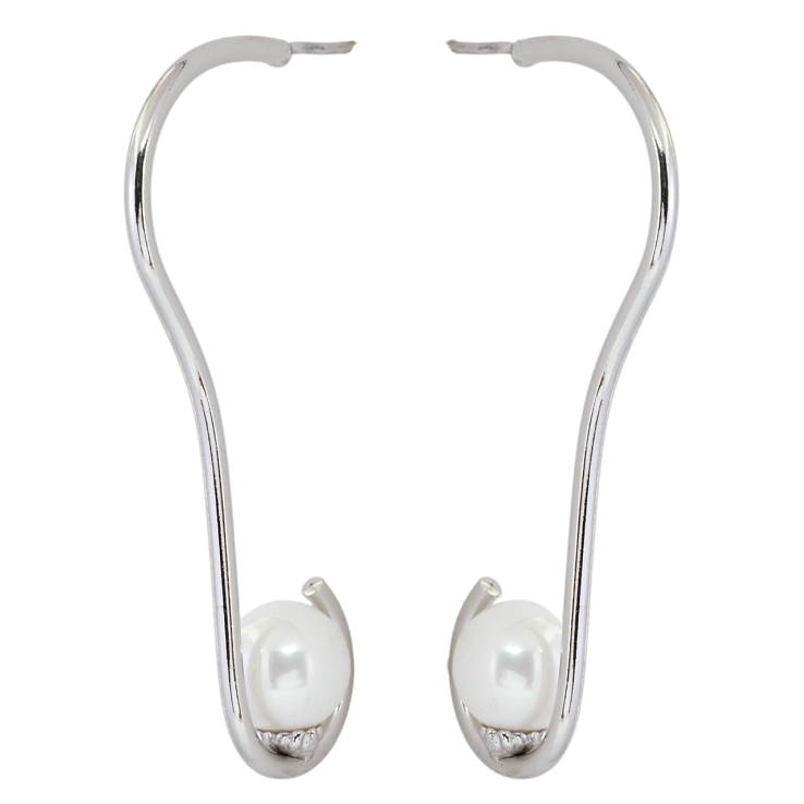 Сережки Xuping Родій пусети Фігурні дуги з перлинами фото №9